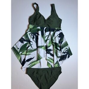 BUCOTA Swimsuits Swimdress for Women Athletic Two Piece Plus Size Tankini Sz XXL